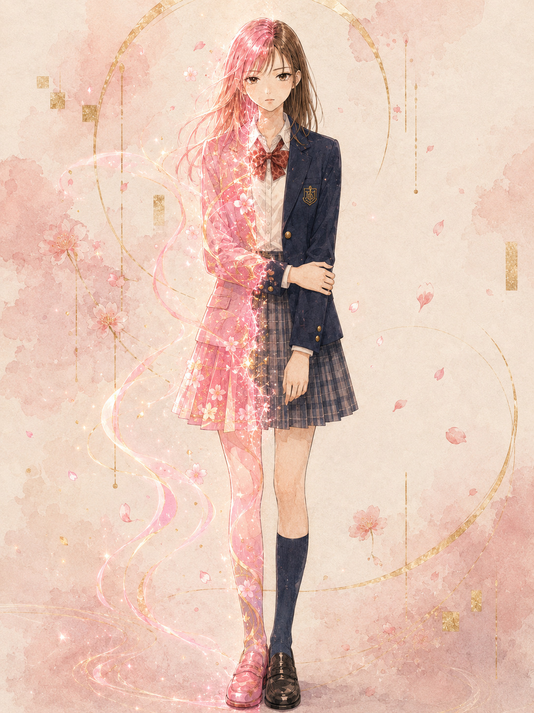 制服姿の眞立百